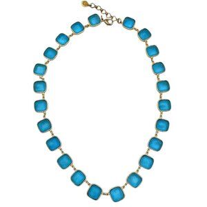 Micheal Michaud Collar Necklace | Handcrafted Bronze with Blue Glass Made in USA